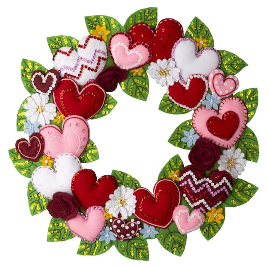 Bucilla&#xAE; 16.5&#x22; Round Love in the Air Felt Wreath Applique Kit